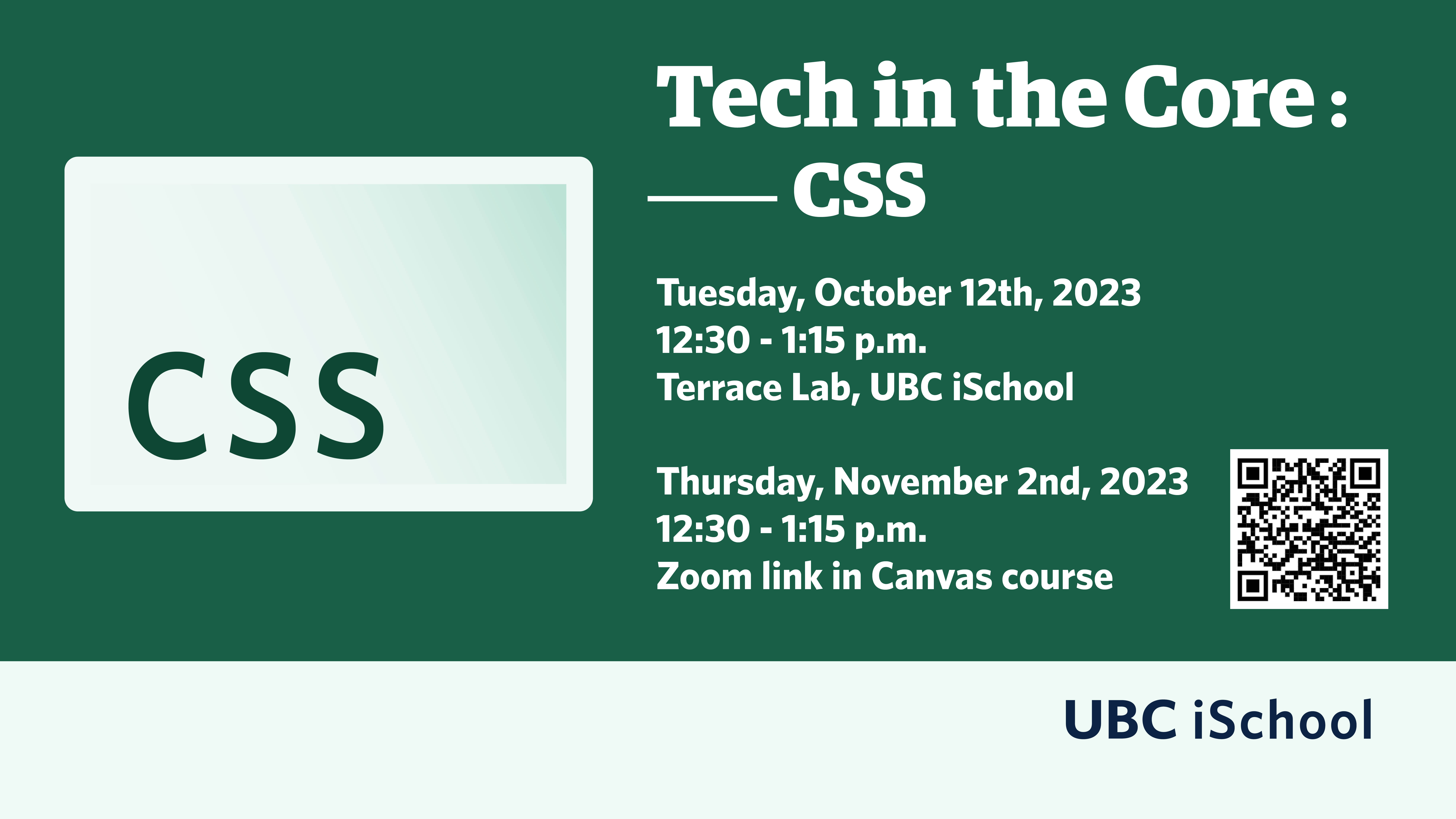 Poster advertising the CSS workshop.