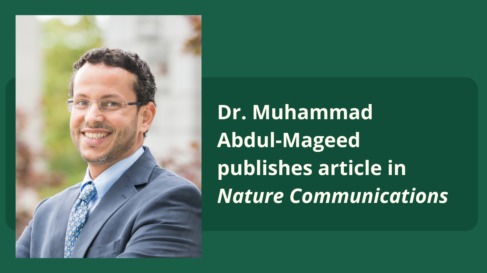 Dr. Muhammad Abdul-Mageed publishes article in Nature Communications